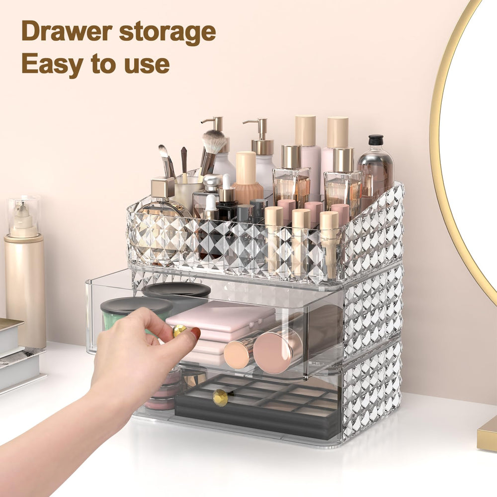 Rosoenvi stackable design for customizable vanity storage