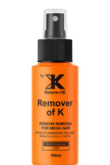 Rosy Fharia Keratin FiX Remover of K bottle close-up for quick keratin bond removal