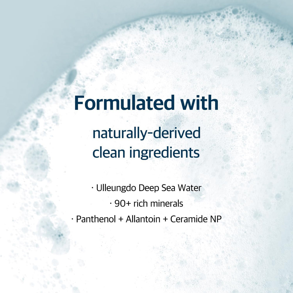 ROUND LAB 1025 Cleanser on face demonstrates gentle cleansing sensation