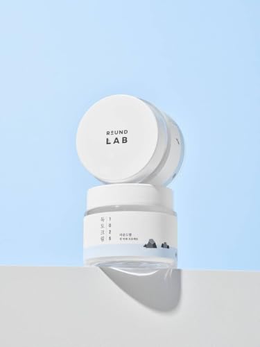 ROUND LAB 1025 Dokdo Cream skin-texture-smoothing on dry skin for a refreshed look