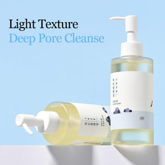 ROUND LAB 1025 Dokdo cleansing oil texture showing lightweight, non-greasy feel.