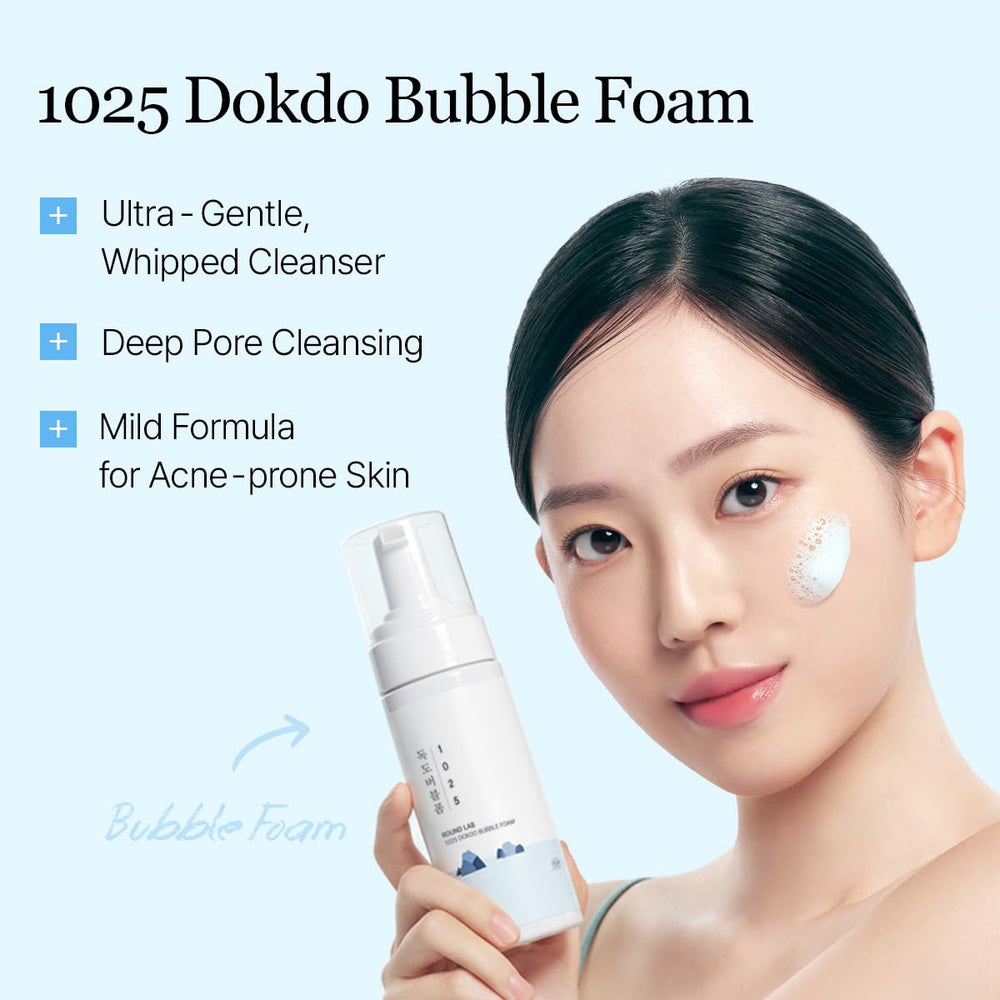 ROUND LAB 1025 Dokdo soft foam texture closeup indicating light cleansing