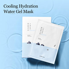ROUND LAB 1025 Water Gel Mask box opened, revealing gel texture for cooling comfort.