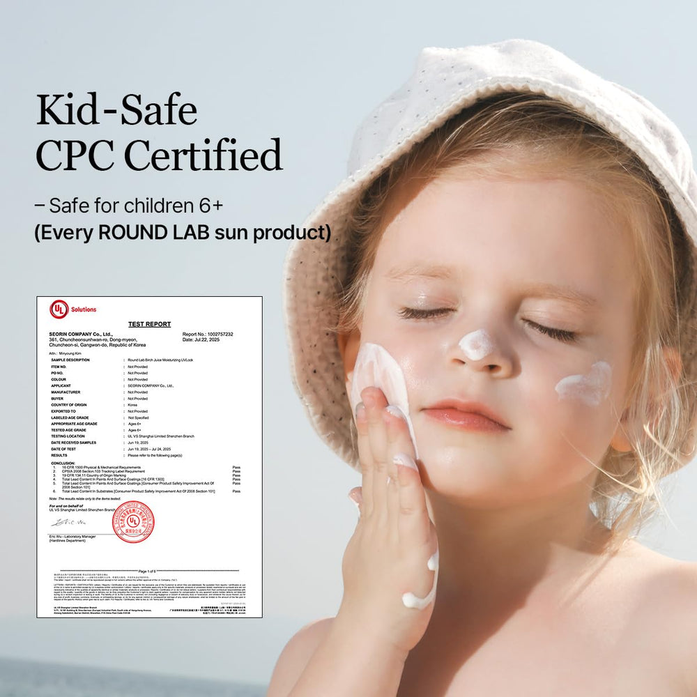 ROUND LAB acne-prone friendly formula close-up emphasizes gentle, non-irritating care.