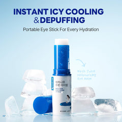 ROUND LAB Birch Juice Icy Cooling Eye Stick on finger demonstrates smooth glide without tension.