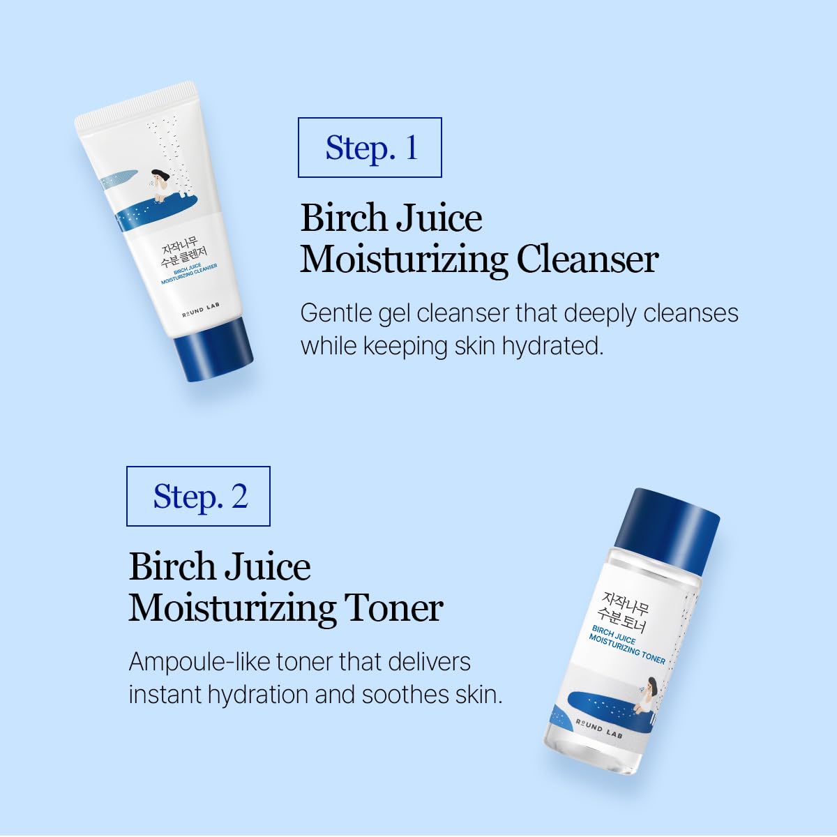 ROUND LAB Birch Juice Mini Kit cream 20ml jar for lasting moisture.