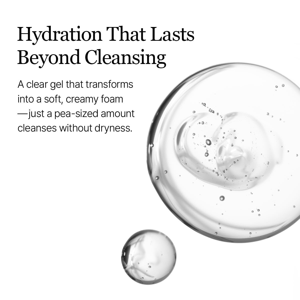ROUND LAB Birch Juice Moisturizing Cleanser damp skin rinse suggests a non-drying finish.