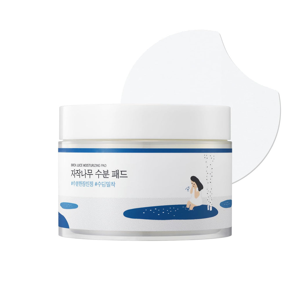 ROUND LAB Birch Juice Moisturizing Pad pack delivers soothing, non-sticky hydration for sensitive skin.