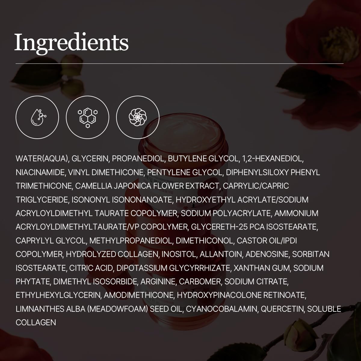 ROUND LAB Camellia Deep Collagen Cream pores-closure visualization for refined skin texture.
