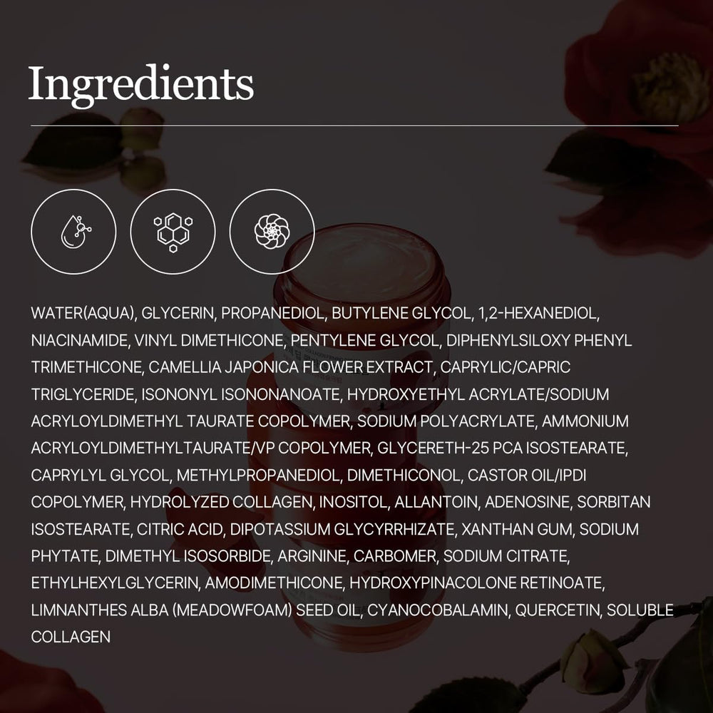 ROUND LAB Camellia Deep Collagen Cream pores-closure visualization for refined skin texture.