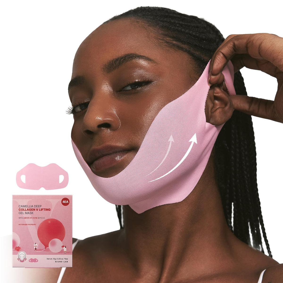 ROUND LAB Camellia Deep Collagen V Lifting Mask box for at-home spa experience