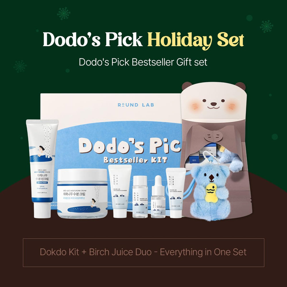 ROUND LAB Dokdo Serum mini bottle delivering concentrated daily hydration.