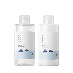 ROUND LAB Dokdo Toner bottle showing hydrating watery texture for sensitive skin
