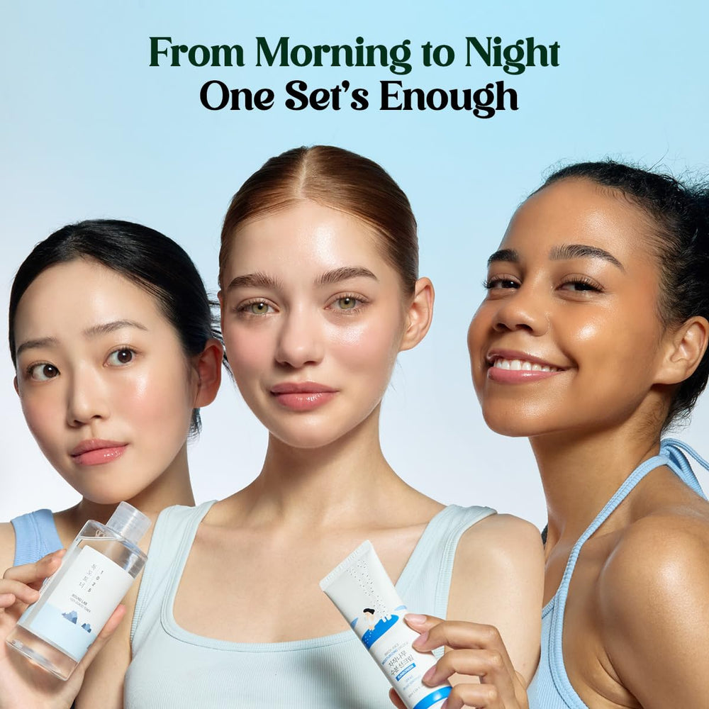 ROUND LAB Dokdo Toner mini bottle preps skin for better hydration absorption.