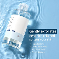 ROUND LAB Dokdo Toner packaging box on clean surface signals daily hydration routine.
