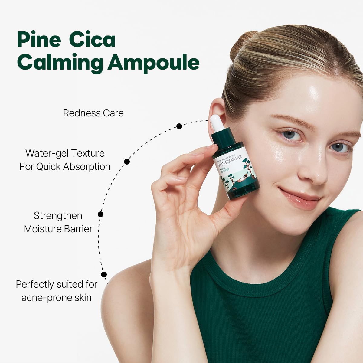 ROUND LAB Pine Calming Cica Ampoule gentle BHA LHA exfoliation for clearer pores