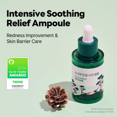 ROUND LAB Pine Calming Cica Ampoule water-gel texture shown delivering fast hydration