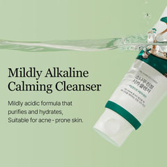 ROUND LAB Pine Calming Cica Cleanser packaging front, highlighting soothing actives.