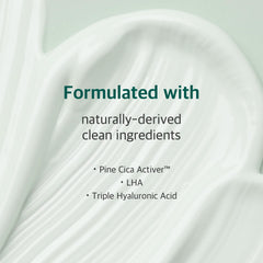 ROUND LAB Pine Calming Cica Cream swirl close-up highlights light, non-greasy finish