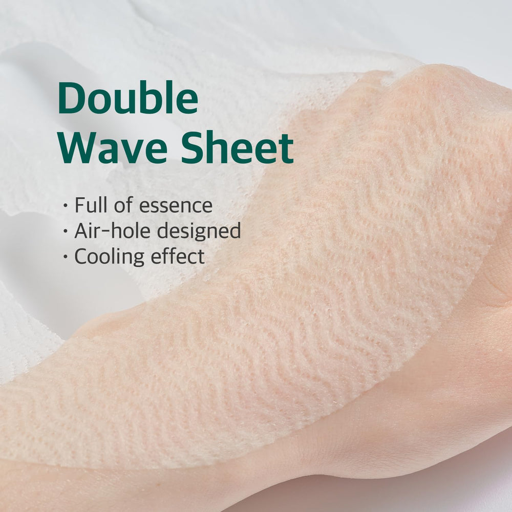 ROUND LAB Pine Calming Cica Mask on-face application provides cooling relief for irritated skin