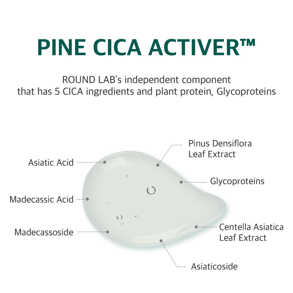 ROUND LAB Pine Calming Cica Mask triple hyaluronic acids deliver lasting moisture