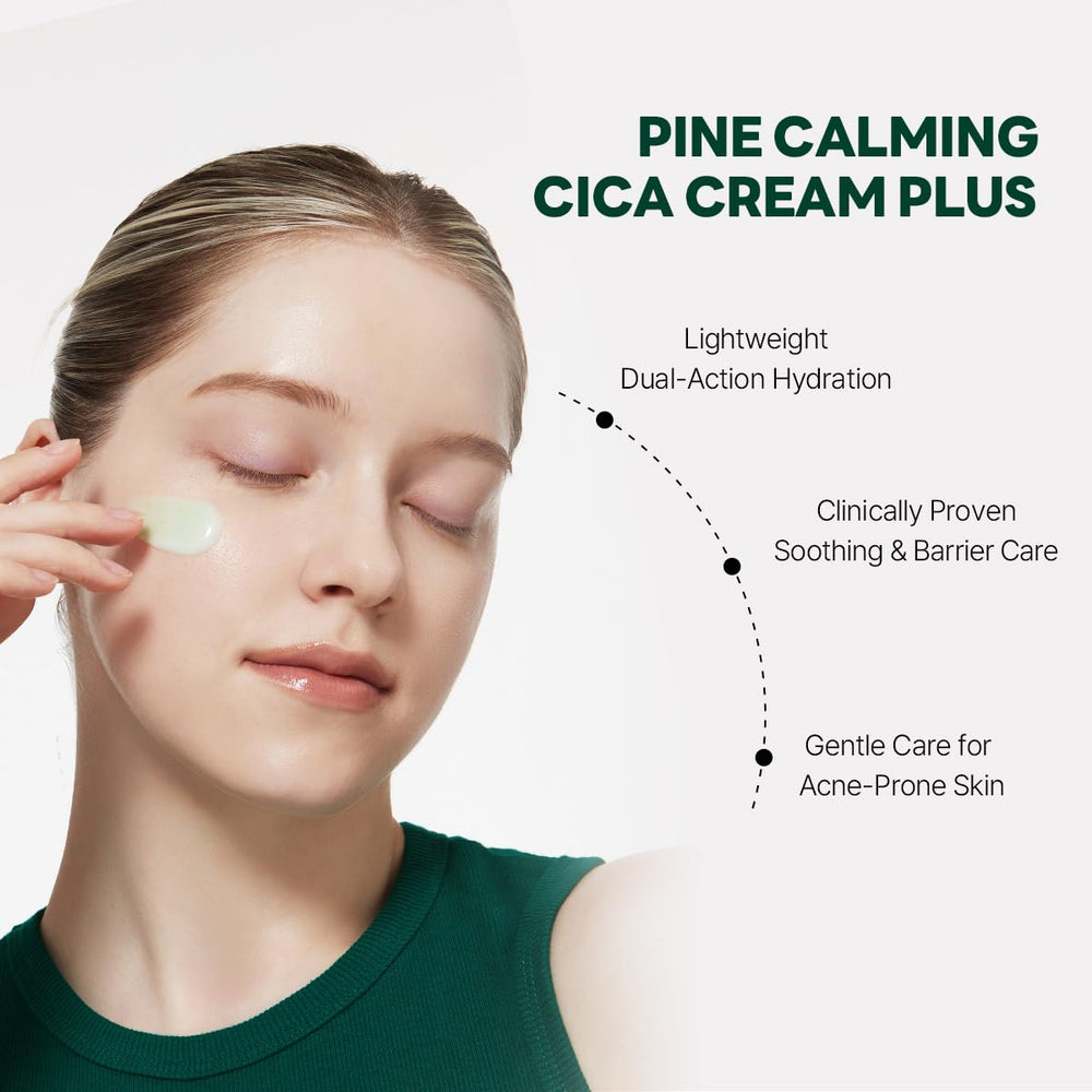 ROUND LAB Pine Cica Calming Cream Plus acZero balance—oil management for calmer skin