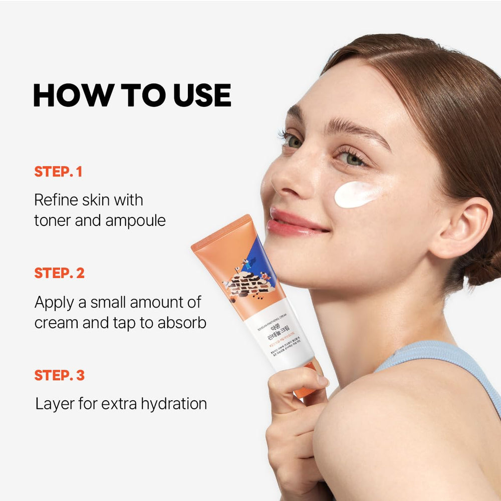 ROUND LAB Soybean Panthenol Cream routine setup suggests daily use.