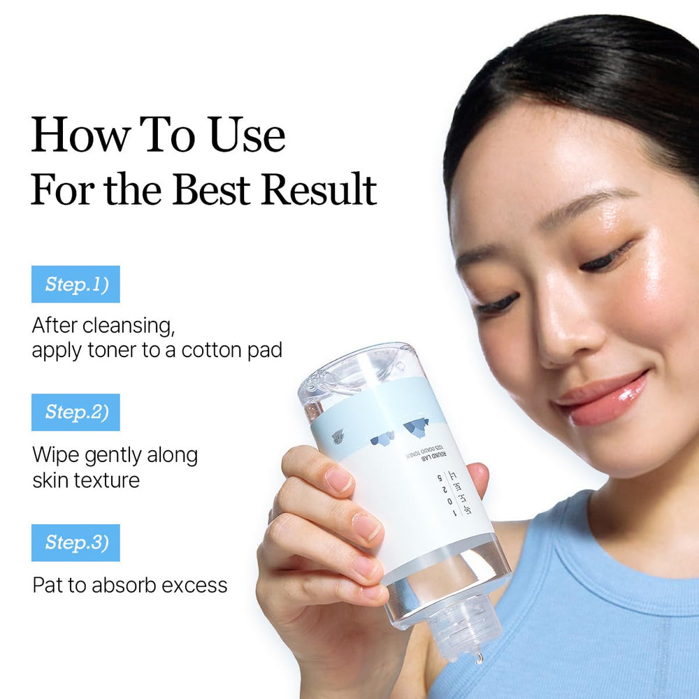 ROUND LAB Toner included in morning routine for refreshed skin