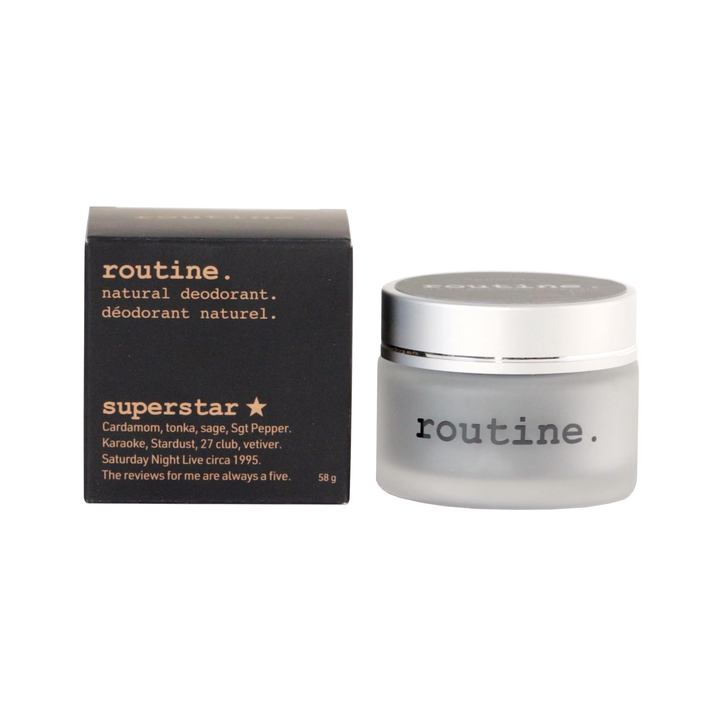 Routine charcoal formula closeup—activated charcoal helps odor while reducing baking soda.