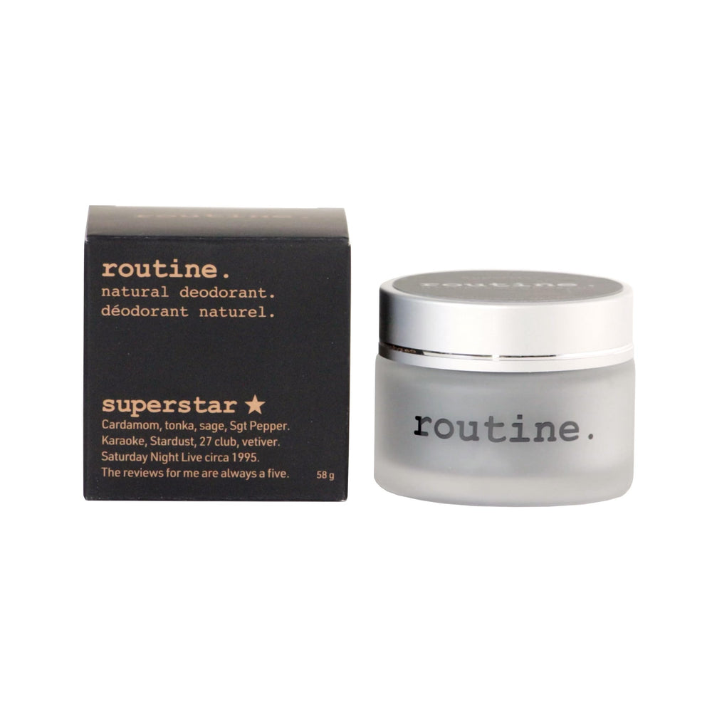 Routine charcoal formula closeup—activated charcoal helps odor while reducing baking soda.