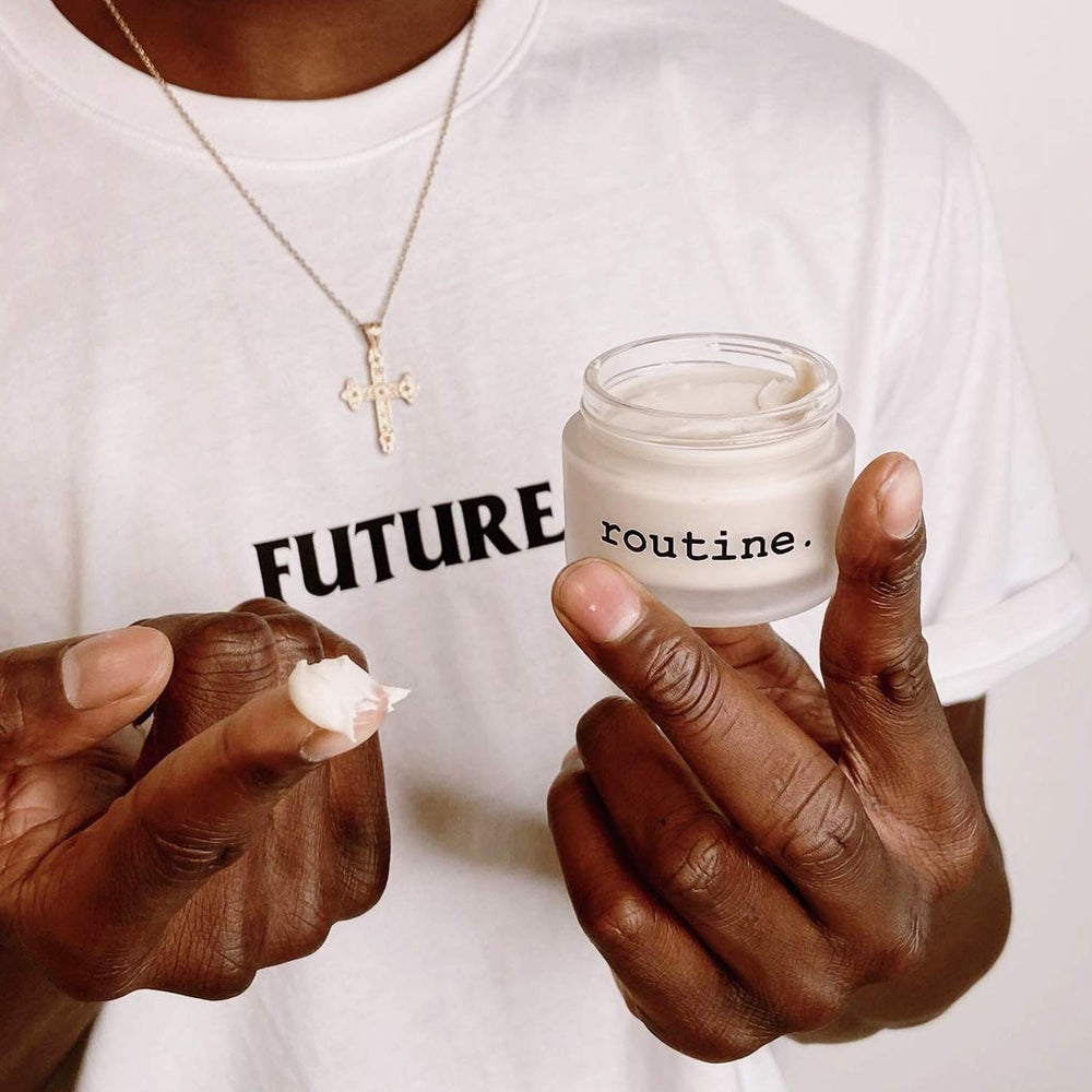Routine Curator application demonstrates easy dime-sized underarm swipe for daily protection.
