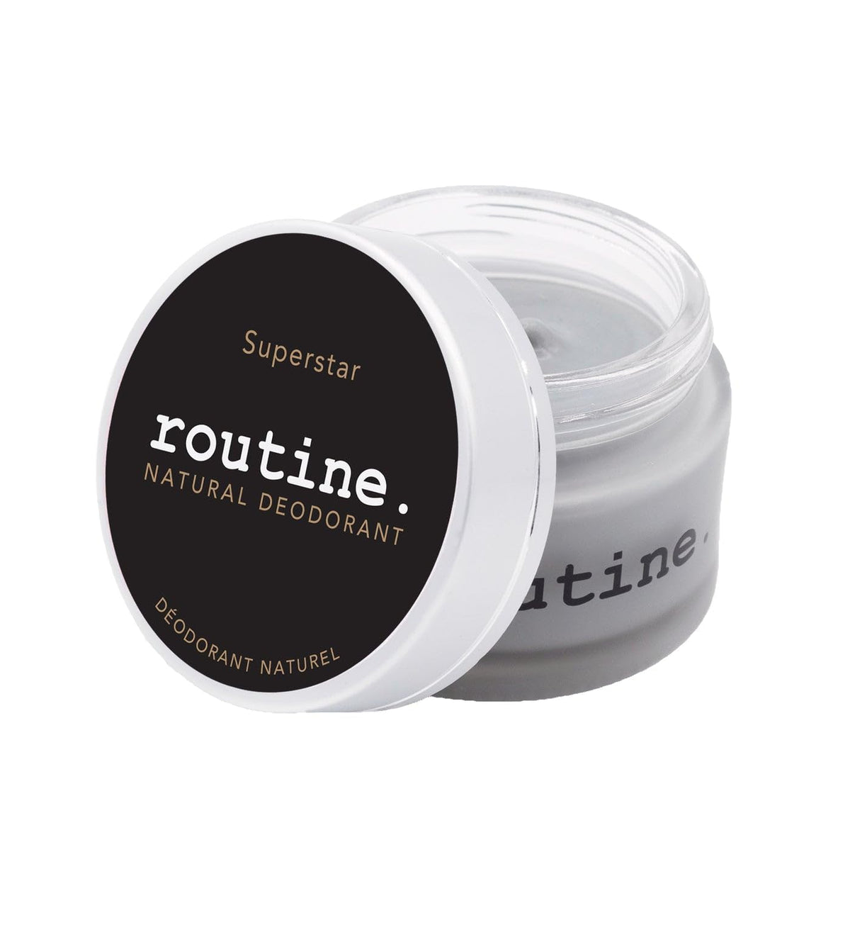 Routine Superstar deodorant jar—creamy formula gentle on sensitive skin and odor control.