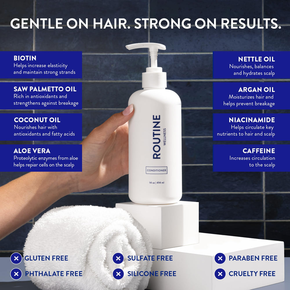 Routine Wellness deep conditioner texture close-up showing creamy formula for daily nourishment