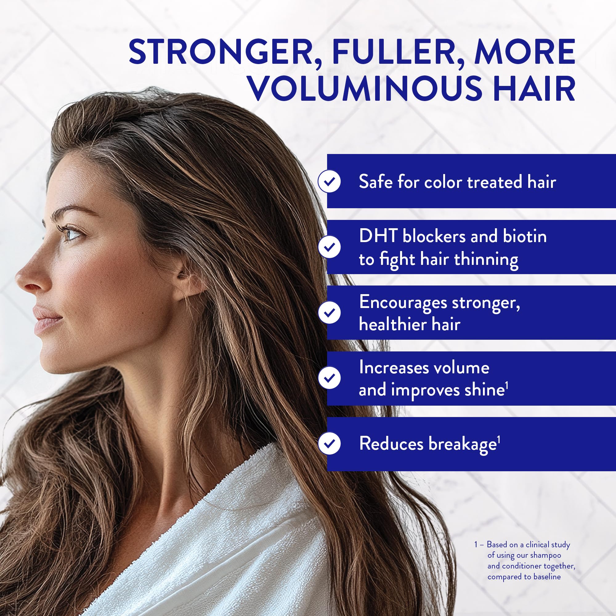 Routine Wellness anti-thinning shampoo lather-foam evokes a rich, aromatic cleanse that nourishes strands.