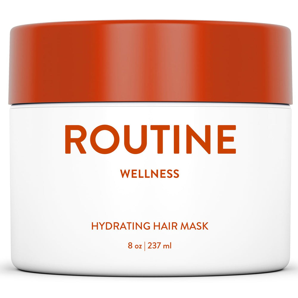 Routine Wellness Deep Conditioning Hair Mask packaging highlights coconut-vanilla formula for color-safe hydration.