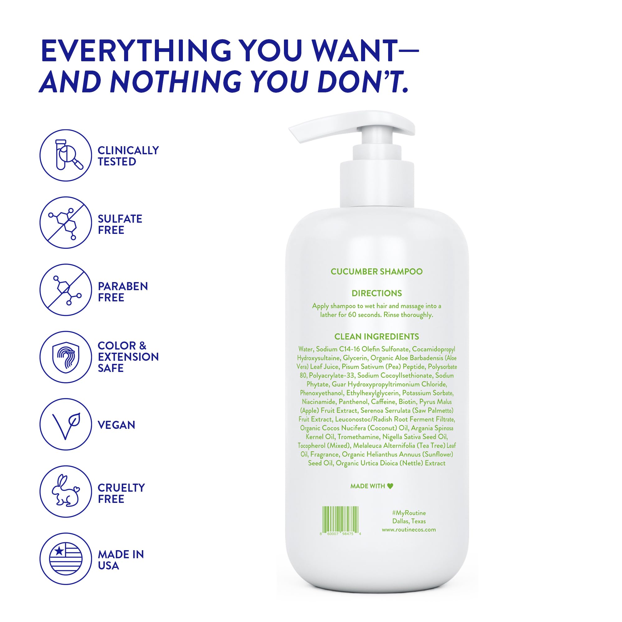Routine Wellness hair routine shot illustrates daily regimen for healthier-looking strands.