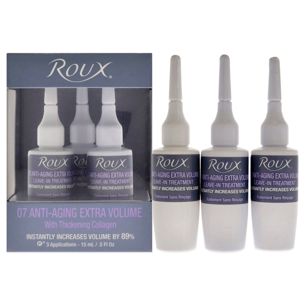 Roux Collagen Leave-In bottle ready for weekly volume boost and split-end repair.