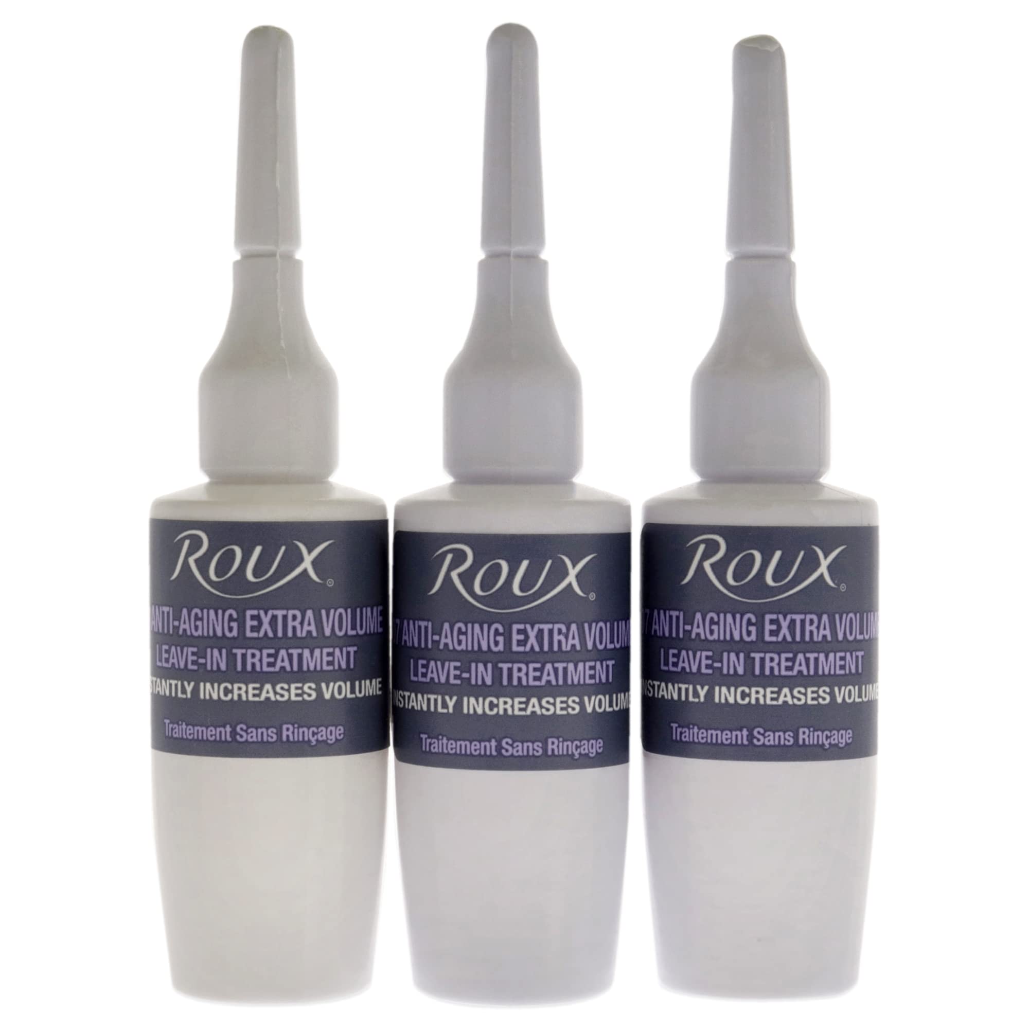 Roux Collagen Leave-In packaging shows compact ampoules for travel vitality and easy storage.
