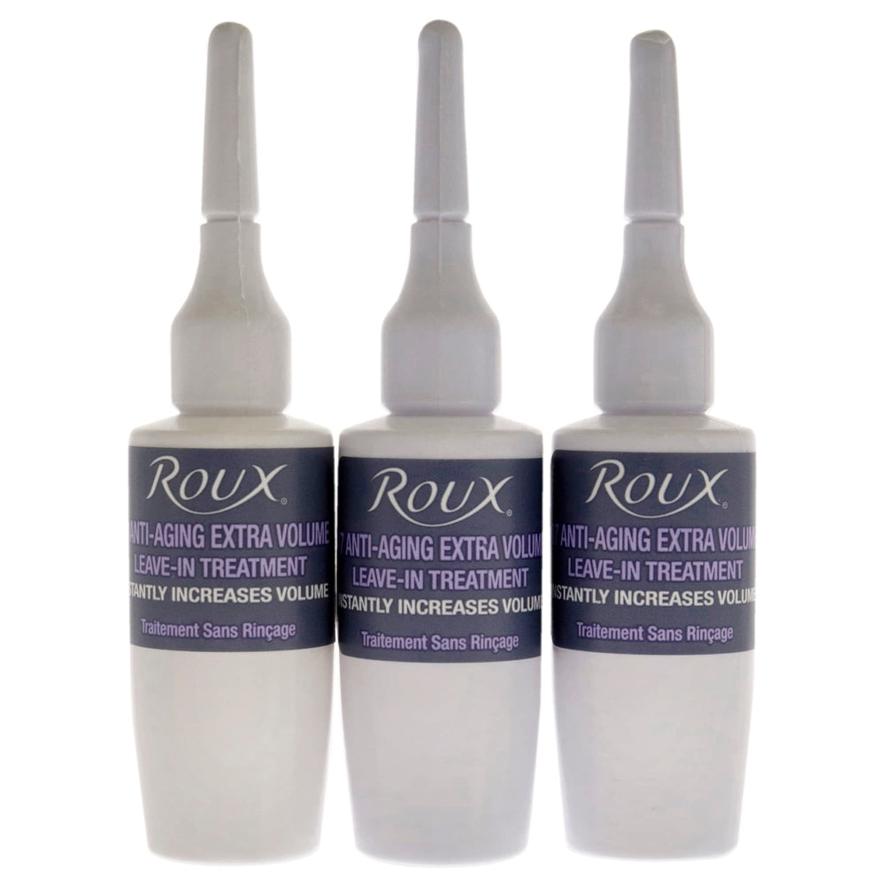 Roux Collagen Leave-In packaging shows compact ampoules for travel vitality and easy storage.