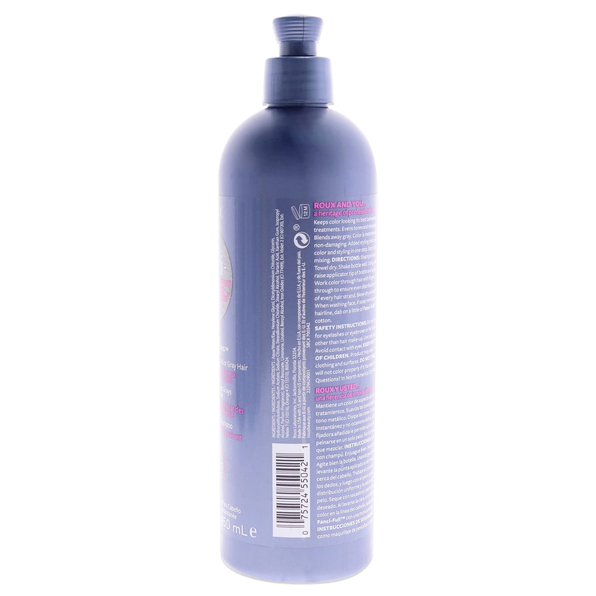 Roux Fanci-Full Silver Lining application demonstrates instant color blend and shine