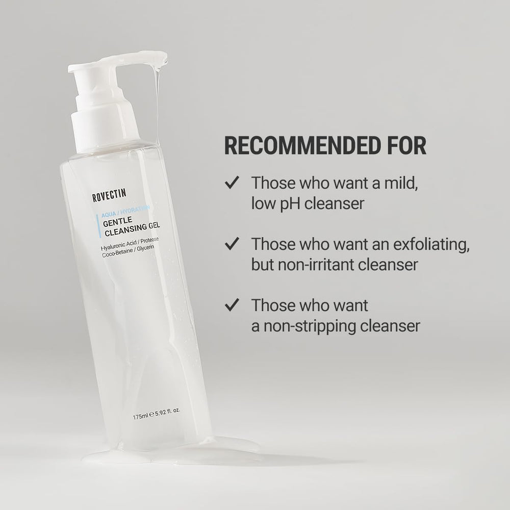 ROVECTIN Aqua Cleansing Gel glycerin ingredient highlights moisture retention