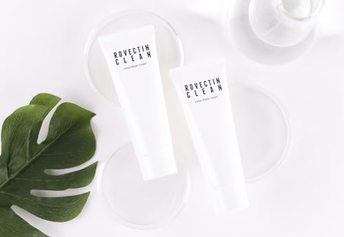 ROVECTIN Calming Lotus Cream pump bottle in-use demonstrating non-greasy hydration