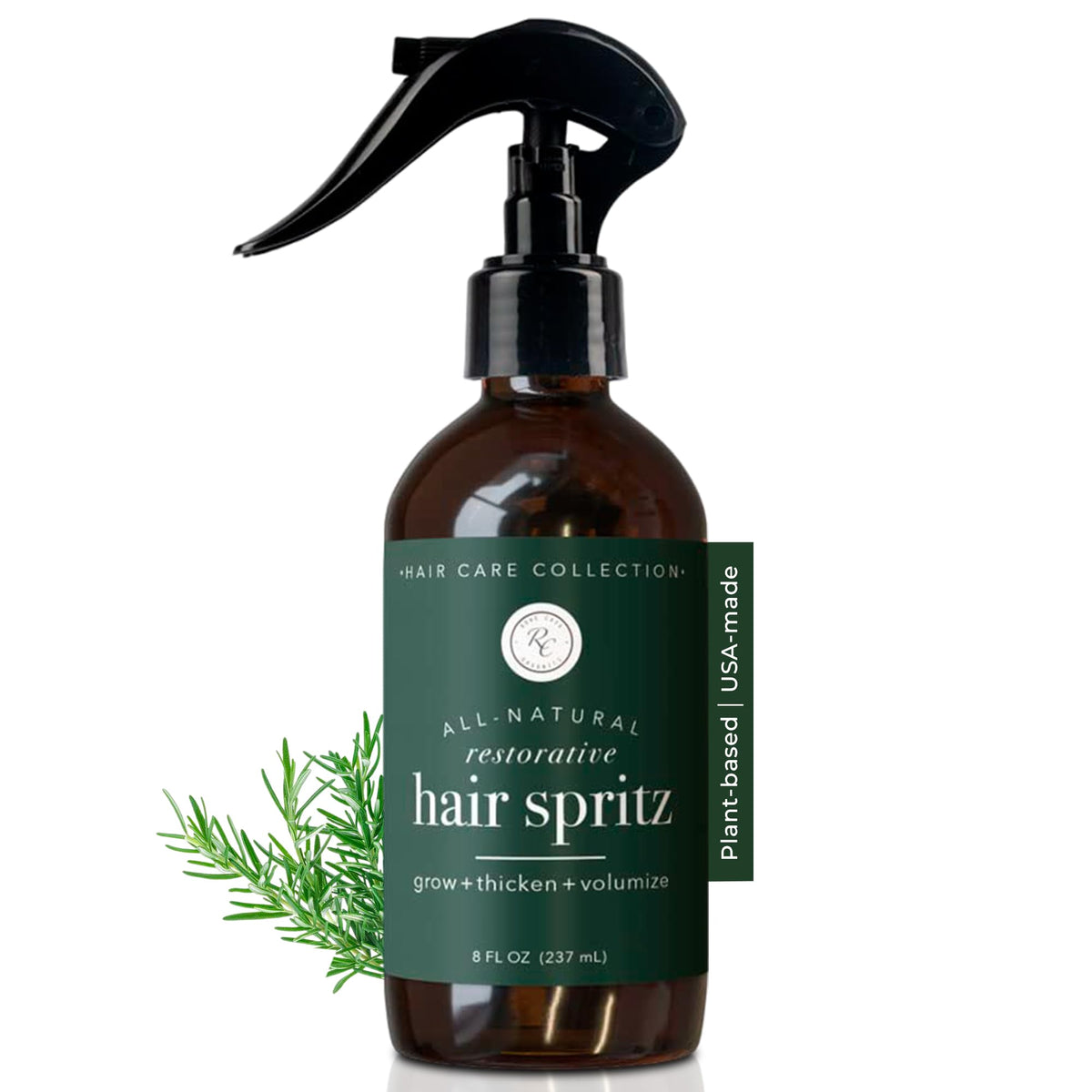 Rowe Casa Organics hair spritz bottle nourishes scalp and hair.