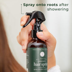 Rowe Casa Organics hair spritz lavender showcases calming aroma.