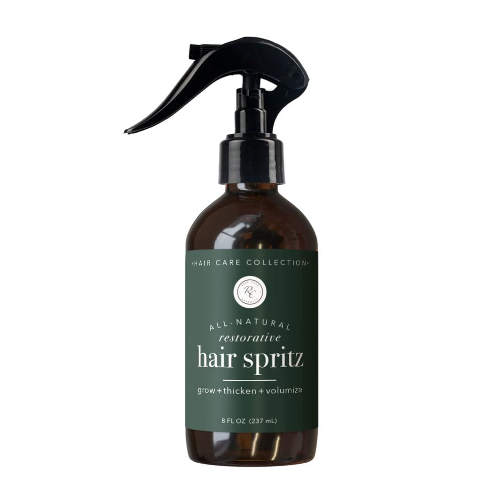 Rowe Casa Organics hair spritz packaging highlights eco-friendly design.