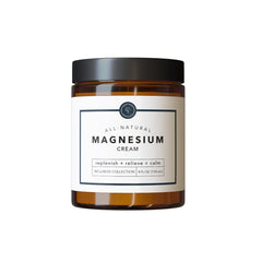 Rowe Casa Organics magnesium cream bottle shows a calming topical formula for relaxation