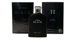 Royal Fragrance Double Black bottle front view emphasizes sleek design for gifting.