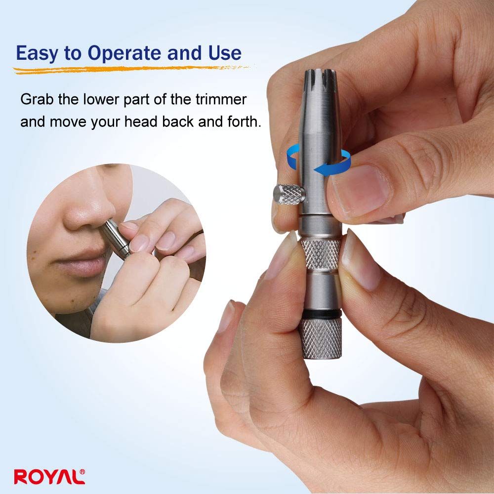 ROYAL nose hair trimmer patented mechanism offers reliable performance