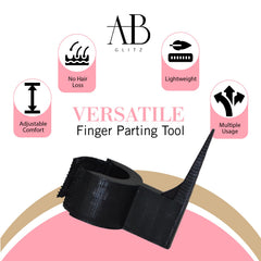 Royalty Headwear Braid Aid on finger shows secure, easy braiding sessions.