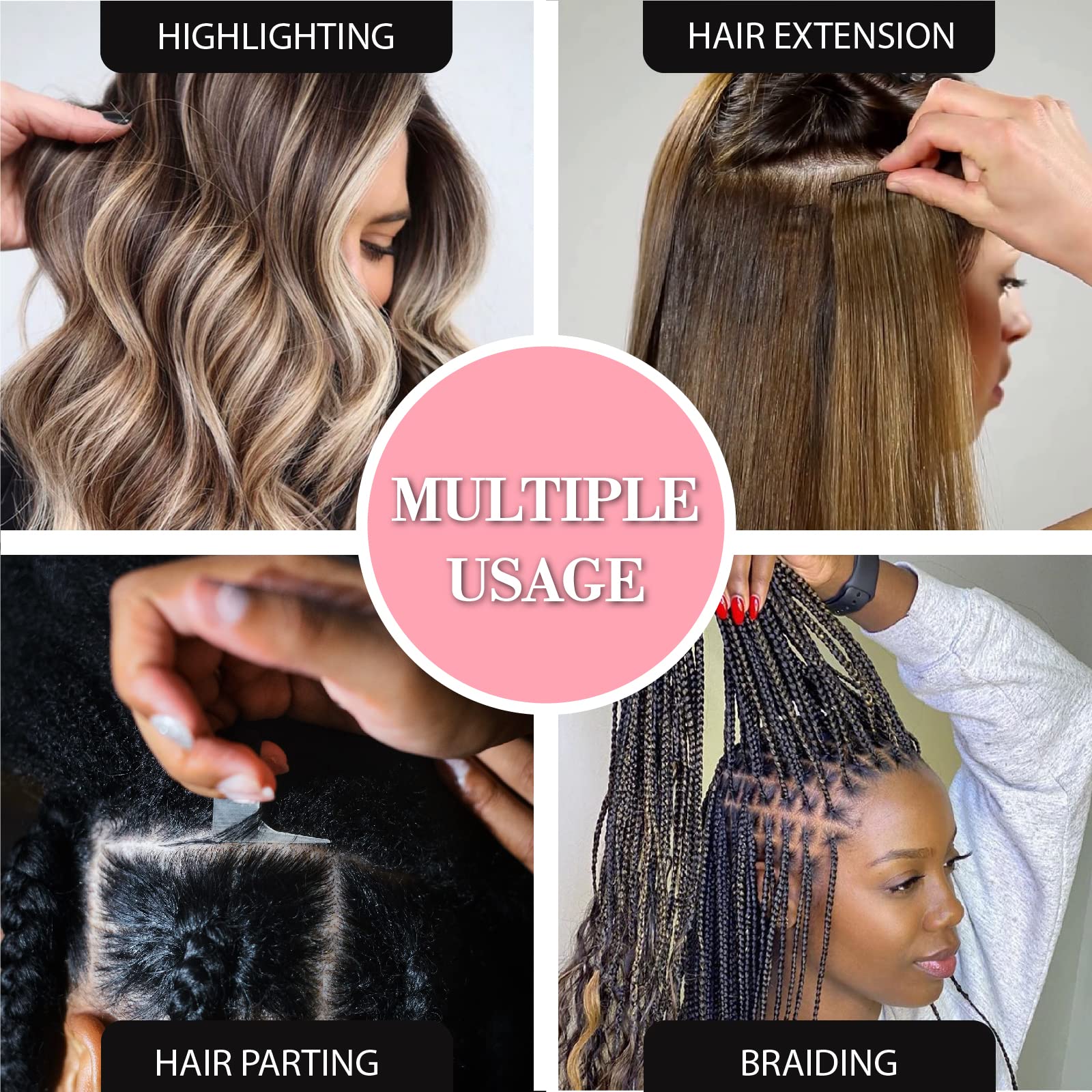 Royalty Headwear Braid Aid round pointed tip helps precise parting with comfort.